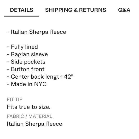 EMERSON FRY Matisse Sherpa Coat - XS - Picture 4 of 4